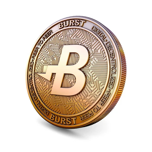 Burstcoin - Moneda de Criptomoneda. Renderizado 3D —  Fotos de Stock