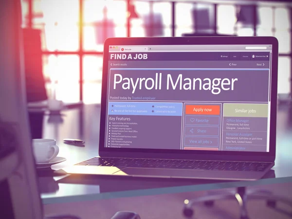 Ouverture d'emploi Payroll Manager. 3D . — Photo