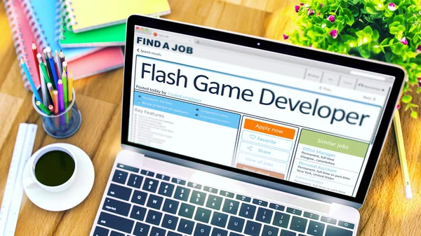 Flash Game Developer Contratar Agora. 3D . — Fotografia de Stock