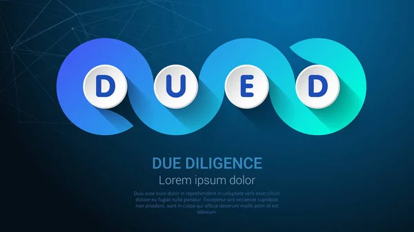 DUED - Concepto con gran palabra o texto. Blue Trendy Tamplate para Web Banner o Landig Page . — Archivo Imágenes Vectoriales