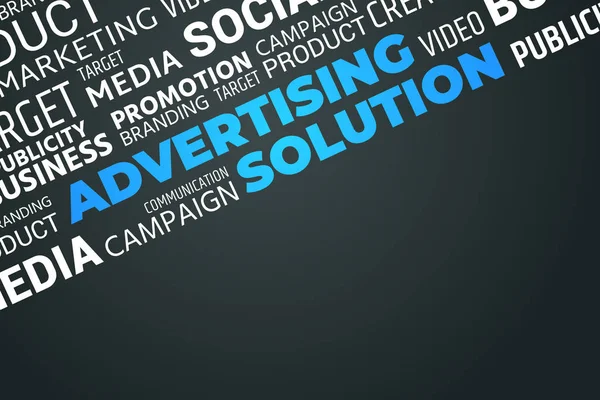 Advertising Solution - Word Cloud with Copy Space. — Stock Photo, Image