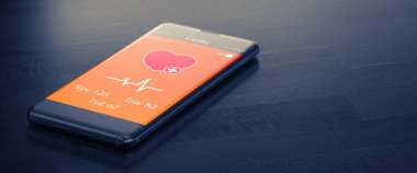Medikal Uygulamalı Modern Akıllı Telefonun Yakın Görüntüsü.