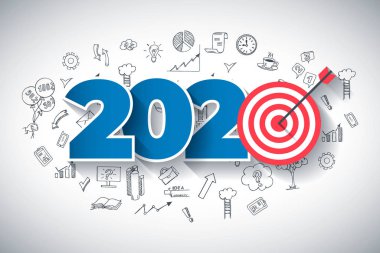2020 yıl içinde yaratıcı iş düşüncesi. Web Tasarım Şablonu.