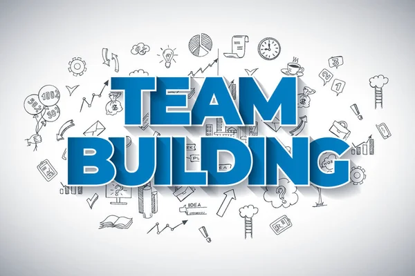 Team Building - Creative Business Concept. Web Design Template. — Stock Vector