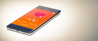 Medikal Uygulamalı Modern Akıllı Telefonun Yakın Görüntüsü.