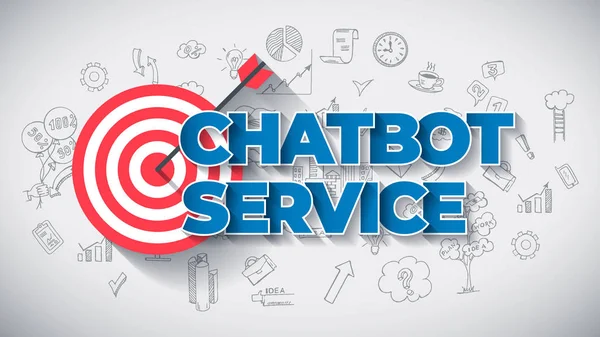 ChatBot Service - Concepto de negocio creativo. Plantilla de diseño web . — Archivo Imágenes Vectoriales