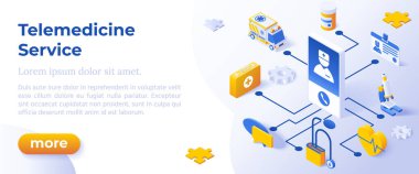 Teletıp - Web Sitesi ve Mobil Web Sitesi Geliştirme için Banner Düzen Şablonu.