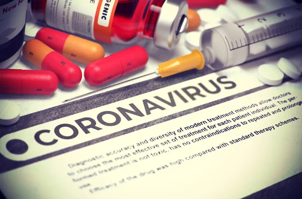 Coronavírus - Diagnóstico Impresso. Conceito Médico . — Fotografia de Stock