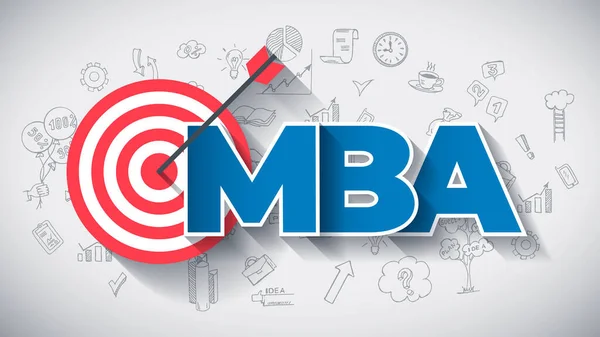 MBA - 창조적 인 사업 개념. 웹 설계 템플릿. — 스톡 벡터