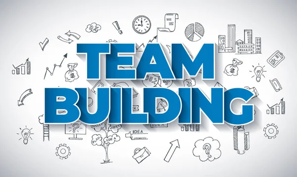 Team Building - Concept d'entreprise créatif. Modèle de conception Web . — Image vectorielle