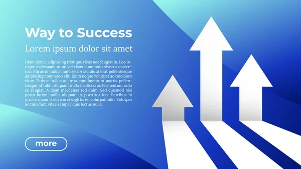 Vägen till framgång - Web Mall. Business Arrow Target Riktningskoncept till framgång. — Stock vektor