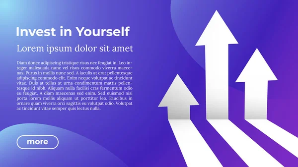 Investera i dig själv - Web Mall i trendiga färger. — Stock vektor