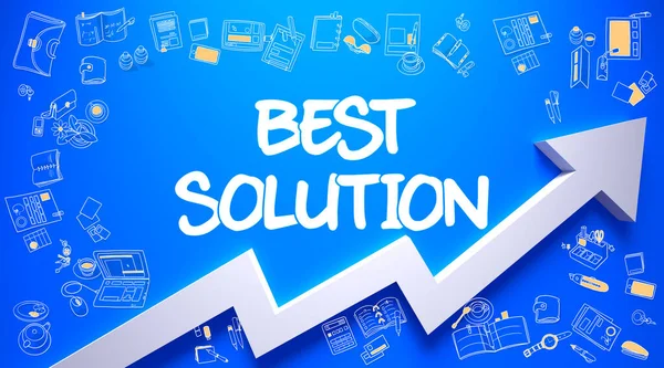 Best Solution Drawn on Blue Surface. — Stockfoto