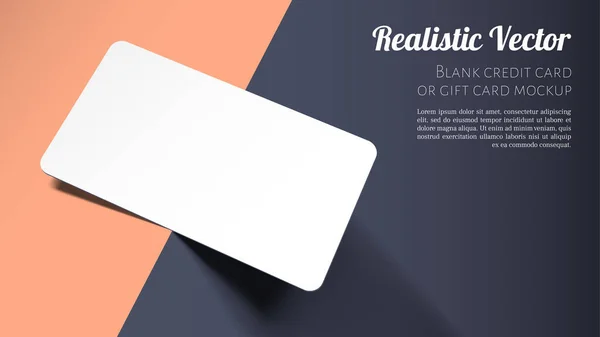 Blank Credit, Gift or Business Card Mockup. — Stock Vector