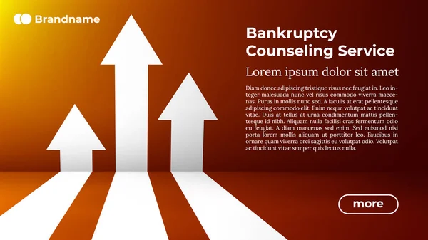 BANKRUPTCY COUNSELING SERVICE - Web Template in Trendy Colors. — Stock Vector