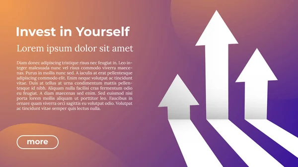 Investieren Sie in sich selbst - Web-Vorlage in trendigen Farben. — Stockvektor