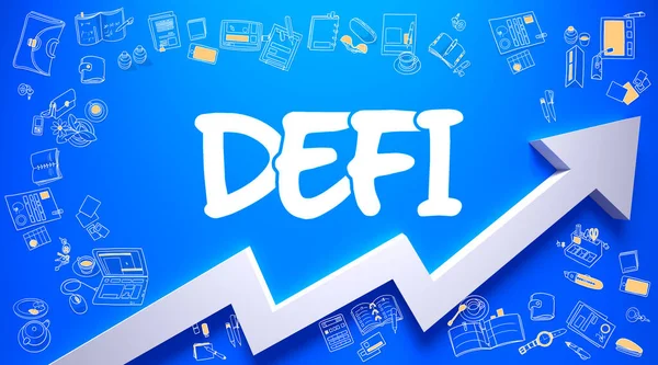 Defi Drawn on Blue Surface. — Stock Photo, Image