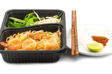 Tay tarzında karıştırın kızarmış Pirinç Noodle karides ile