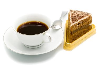 Kahveli kek ve siyah kahve