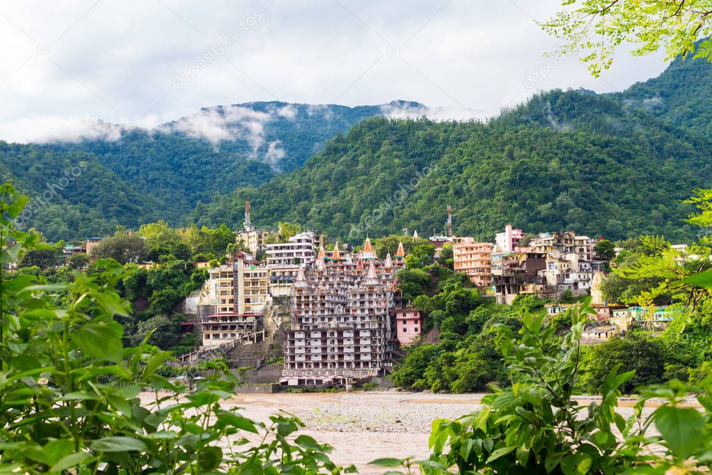 View of The City of Rishikesh and The Holy Ganges River