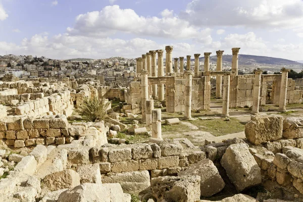 Ruiny starożytnych Jerash w Jordanii — Zdjęcie stockowe