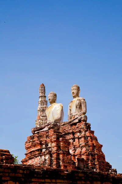 Harabe Ayuddhaya Buda resim — Stok fotoğraf