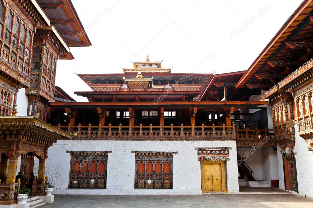 Interior part of Punakha Dzong