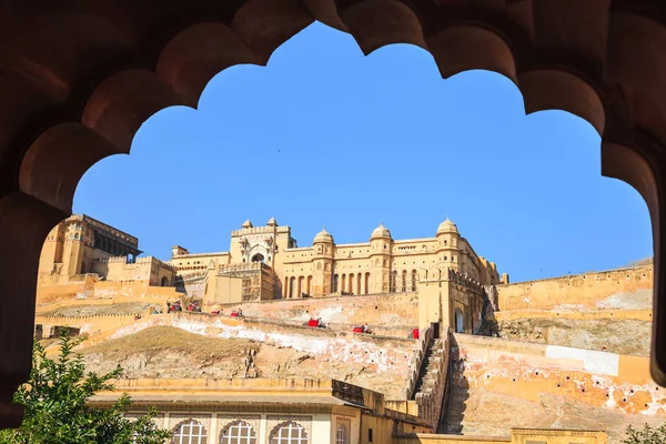 Amber Fort nebo Amer Fort v Džajpur, Rádžasthán státu, Indie — Stock fotografie