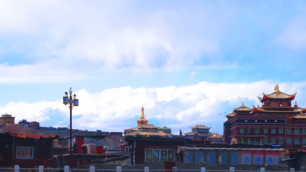 Vista del Monasterio de Yarchen Gar en Sichuan — Vídeo de stock
