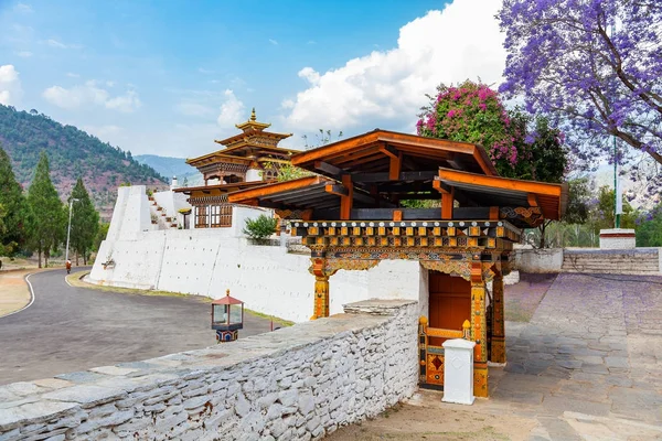 Widok na klasztor Punakha — Zdjęcie stockowe