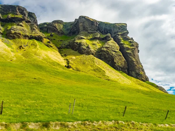 岩山とあなたがたのフィールドの自然アイスランド風景 — ストック写真