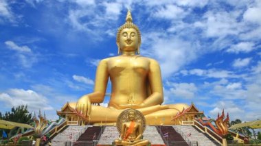 Büyük altın Buda heykelinin Wat Muang, Ang Thong Eyaleti, Tayland