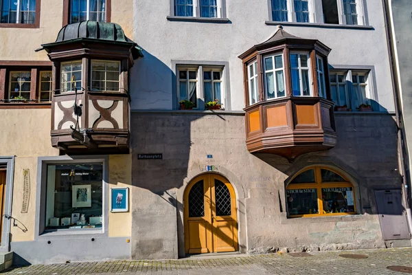 Building in old swiss historic town Stein Am Rhein — Stock Photo, Image