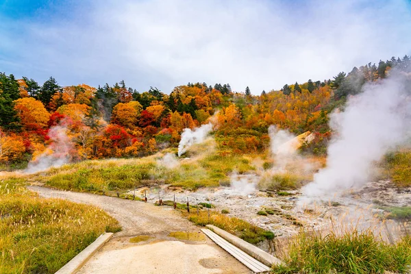 View of Fuke no Yu hot spring in autumn season — Stock Photo, Image