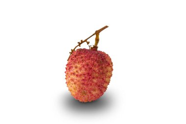 Olgun lychee ya da litchi chinensis beyaz arkaplanda kırpma yolu ile izole.
