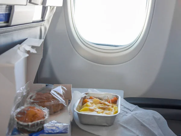 Lunch in the plane. — Stock Photo, Image