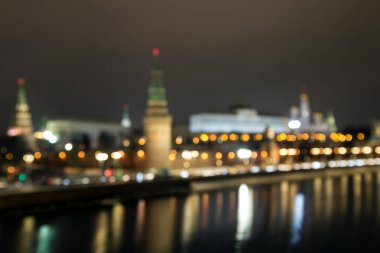 Moskova Kremlin Bokeh gece