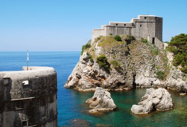 Lovrijenac kale şehir Dubrovnik duvar görüntülemek 