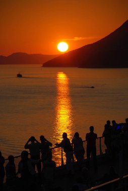 Dobruca bağlantı noktası (Hırvatistan güzel gün batımı)