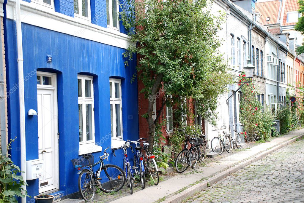 typical houses in the city of Copenhagen, Denmark