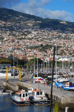 Panoramik Funchal, Madeira Adası üzerinde. Portekiz