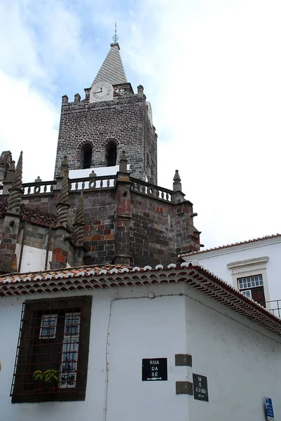 Funchal, Madeira, Portekiz katedral Kulesi — Stok fotoğraf