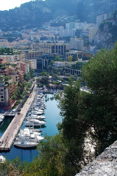 Port Fontvieille, view from the  Rock of Monaco — Stock Photo, Image