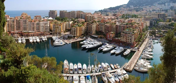 Port Fontvieille, view from the  Rock of Monaco — Stock Photo, Image