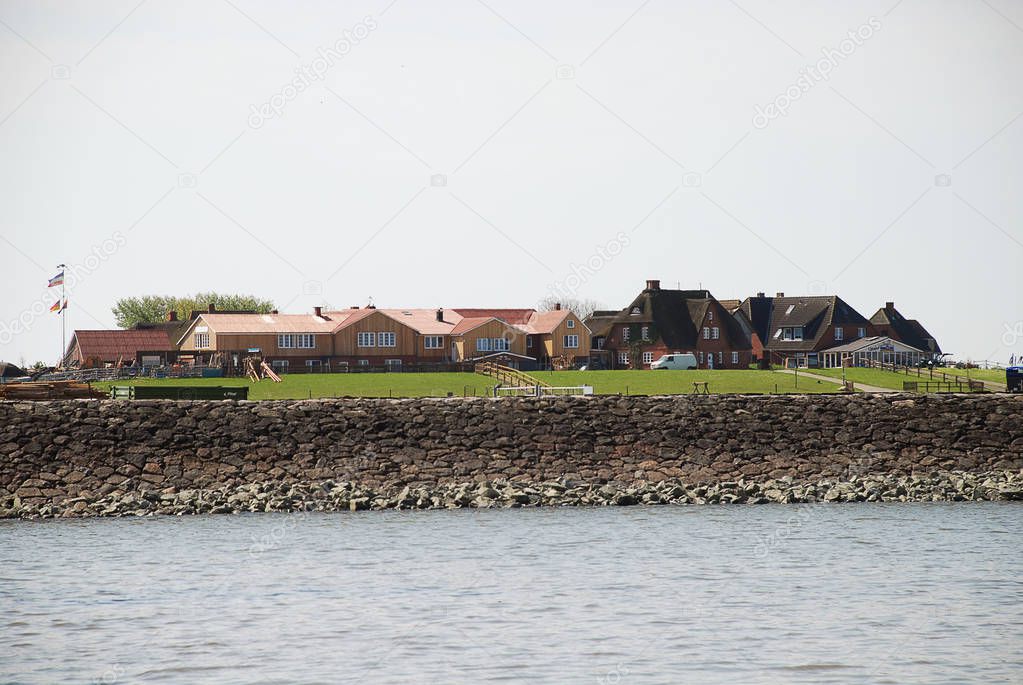 View of the Hallig Hooge (Germany)