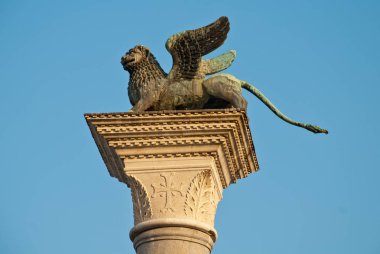 Venedik, İtalya: Piazzetta di San Marco, aslan 
