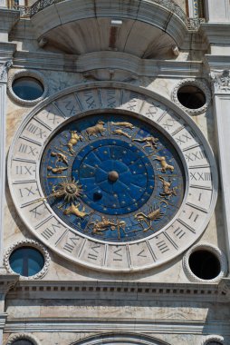 Venedik, İtalya: Saat kulesinin ayrıntıları, (Torre dell 'Orologio)