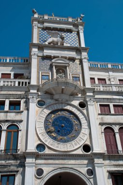 Venedik, İtalya: St. Mark 'ın saat kulesi (Torre dell' Orologio)