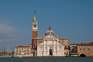 Venedik, İtalya: Giudecca kanalından San Giorgio Maggiore kilisesine manzara