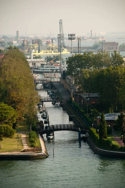Βενετία, Ιταλία, Αεροφωτογραφία της προκυμαίας της Βενετίας: Canal Rio de S. Elena — Φωτογραφία Αρχείου